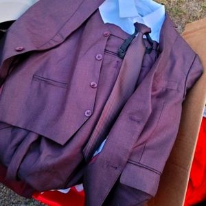 Boy's Suit-Size 16, Burgundy